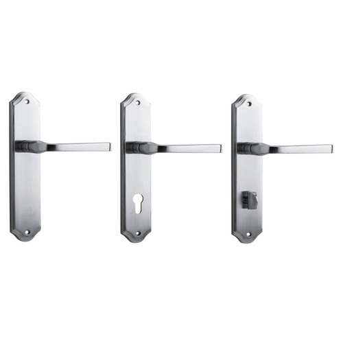 Iver Annecy Door Lever Handle on Shouldered Backplate Brushed Chrome