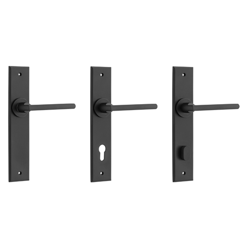 Iver Baltimore Door Lever Handle on Chamfered Backplate Matt Black