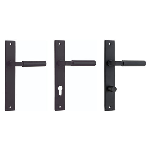 Iver Berlin Door Lever Handle on Rectangular Backplate Matt Black