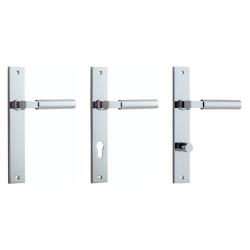 Iver Berlin Door Lever Handle on Rectangular Backplate Polished Chrome