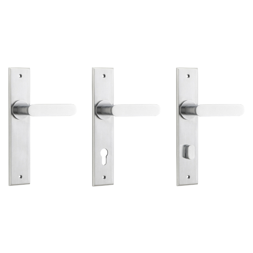 Iver Bronte Door Lever Handle on Chamfered Backplate Brushed Chrome