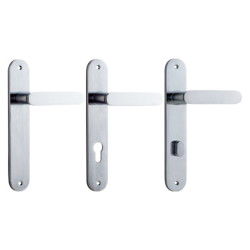 Iver Bronte Door Lever Handle on Oval Backplate Brushed Chrome