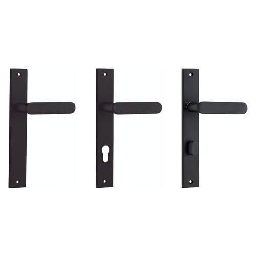 Iver Bronte Door Lever Handle on Rectangular Backplate Matt Black