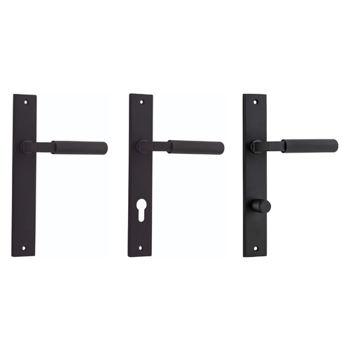 Iver Brunswick Door Lever Handle on Rectangular Backplate Matt Black