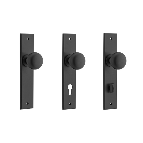 Iver Cambridge Door Knob on Chamfered Backplate Matt Black