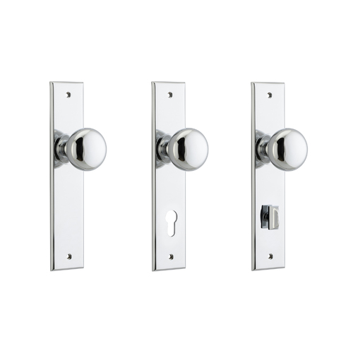 Iver Cambridge Door Knob on Chamfered Backplate Polished Chrome