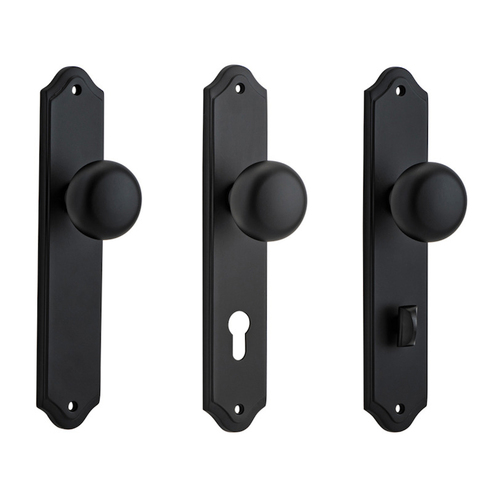 Iver Cambridge Door Knob on Shouldered Backplate Matt Black