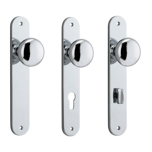 Iver Cambridge Door Knob on Oval Backplate Chrome Plated