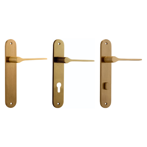 Iver Como Door Lever Handle on Oval Backplate Brushed Brass