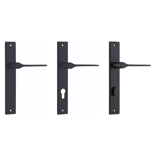 Iver Como Door Lever Handle on Rectangular Backplate Matt Black