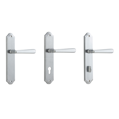 Iver Copenhagen Door Lever Handle on Shouldered Backplate Brushed Chrome