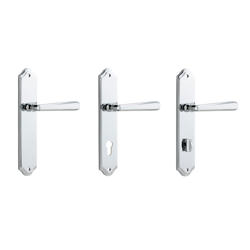 Iver Copenhagen Door Lever Handle on Shouldered Backplate Polished Chrome