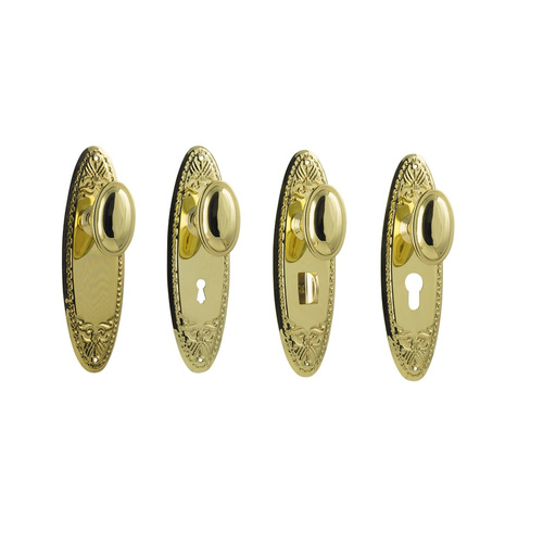 Tradco Fitzroy Door Knob on Backplate Polished Brass