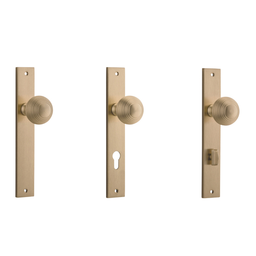 Iver Guildford Door Knob on Rectangular Backplate Brushed Brass