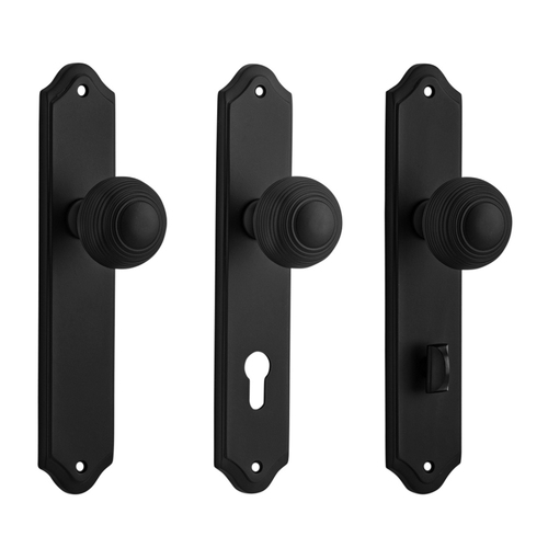 Iver Guildford Door Knob on Shouldered Backplate Matt Black