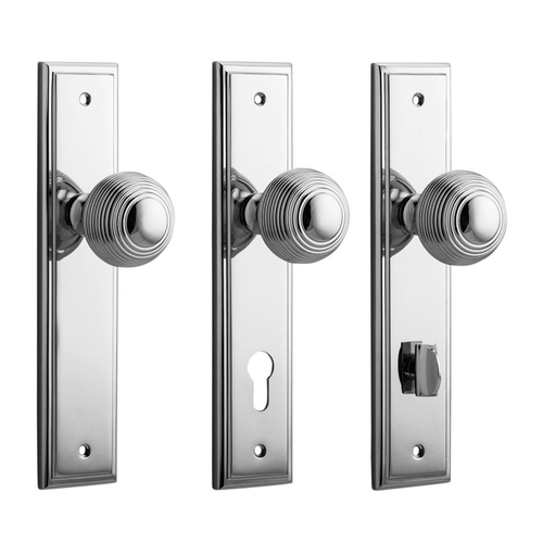 Iver Guildford Door Knob on Stepped Backplate Chrome Plated