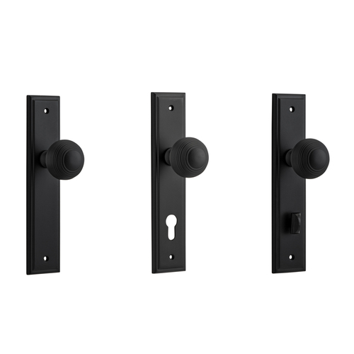 Iver Guildford Door Knob on Stepped Backplate Matt Black