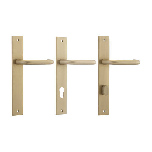 Iver Oslo Lever Door Handle on Rectangular Backplate Brushed Brass