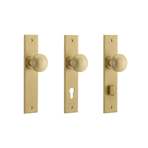 Iver Paddington Door Knob on Chamfered Backplate Brushed Brass