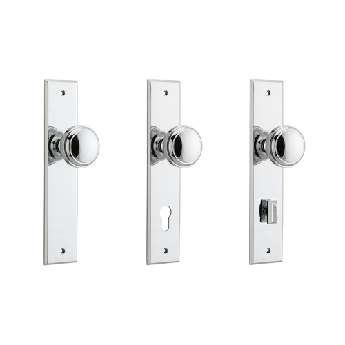 Iver Paddington Door Knob on Chamfered Backplate Polished Chrome