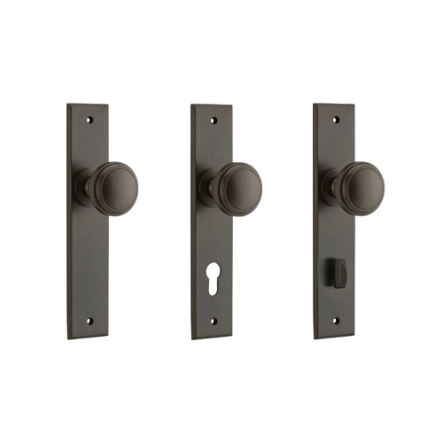 Iver Paddington Door Knob on Chamfered Backplate Signature Brass