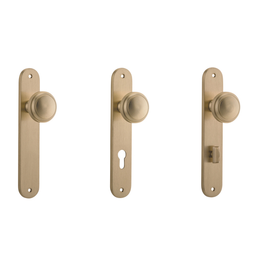 Iver Paddington Door Knob on Oval Backplate Brushed Brass