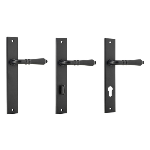 Iver Sarlat Lever Door Handle on Rectangular Backplate Matt Black