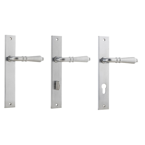 Iver Sarlat Lever Door Handle on Rectangular Backplate Brushed Chrome