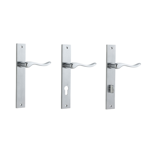 Iver Stirling Door Lever Handle on Rectangular Backplate Brushed Chrome