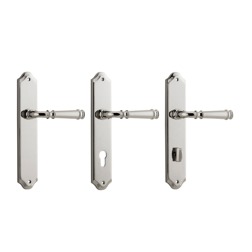 Iver Verona Door Lever Handle on Shouldered Backplate Polished Nickel