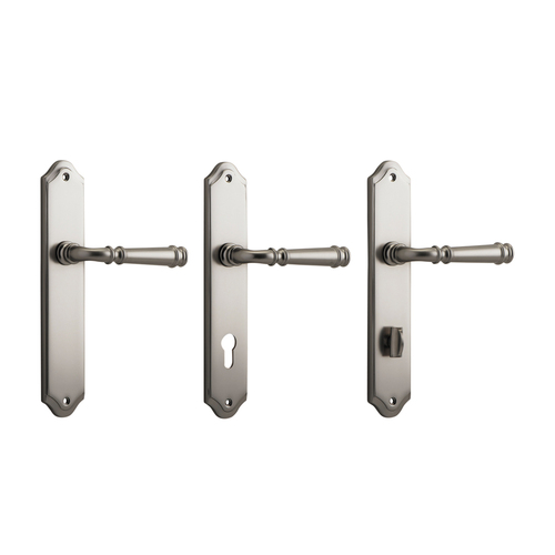 Iver Verona Door Lever Handle on Shouldered Backplate Satin Nickel