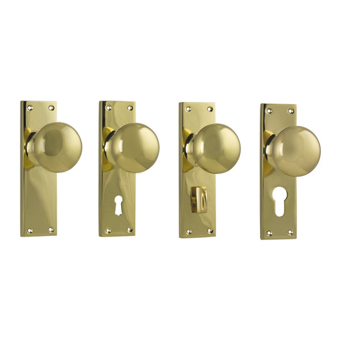 Tradco Victorian Knob on Long Backplate Polished Brass