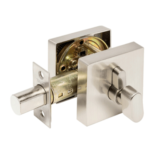 Zanda Triad Square Slimline Single Deadbolt Key/Turn Brushed Nickel 11516.BN