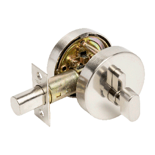 Zanda Triad Round Slimline Single Deadbolt Key/Turn Brushed Nickel 11518.BN