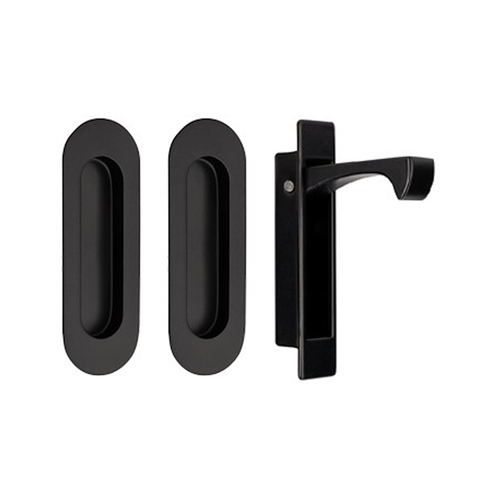 Restocking Soon: ETA Early December - Zanda Duke Oval Style Flush Pull Kit Matt Black 5260.BLK