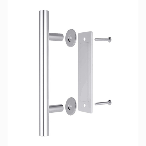 Zanda Barn Door Pull Handle and Flush Pull Kit Stainless Steel 5700.SS