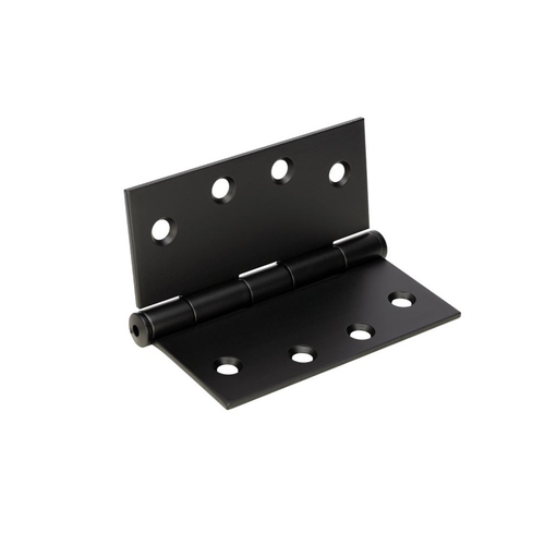 Zanda Door Butt Hinge Fixed Pin 100x75x2.5mm Matt Black 5903.BLK