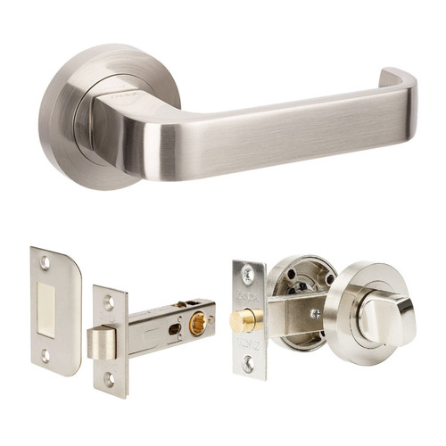 Zanda Streamline Integrated Privacy Set with Latch Brushed Nickel 7090 ...